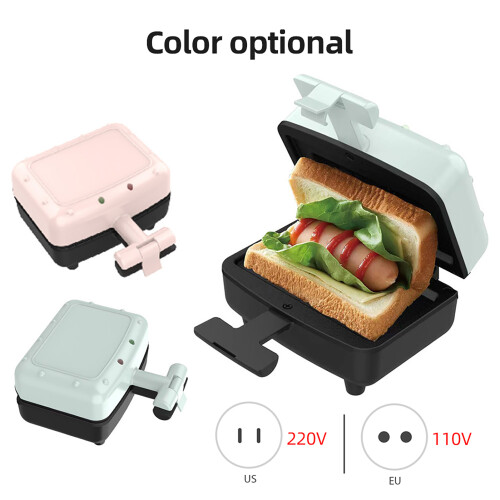 Compact Electric Breakfast Sandwich Maker, Non-Stick, Double-Sided 2