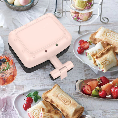 Compact Electric Breakfast Sandwich Maker, Non-Stick, Double-Sided 1