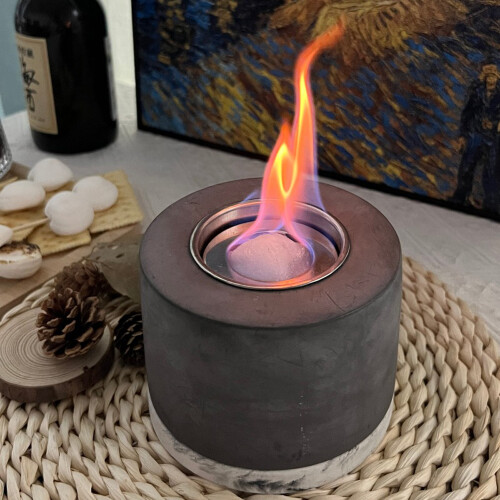 Portable Indoor Concrete Tabletop Fire Pit Alcohol Burner 1