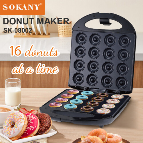 SOKANY 08002 Mini Donut Maker 2-Side 16 Doughnuts Non-stick 1