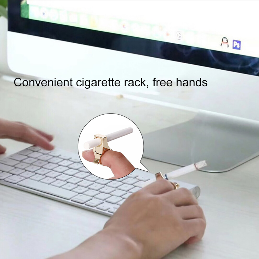 Zinc Alloy Cigarette Holder & Finger Ring Smoking Accessory, 3.5*2*1.5cm