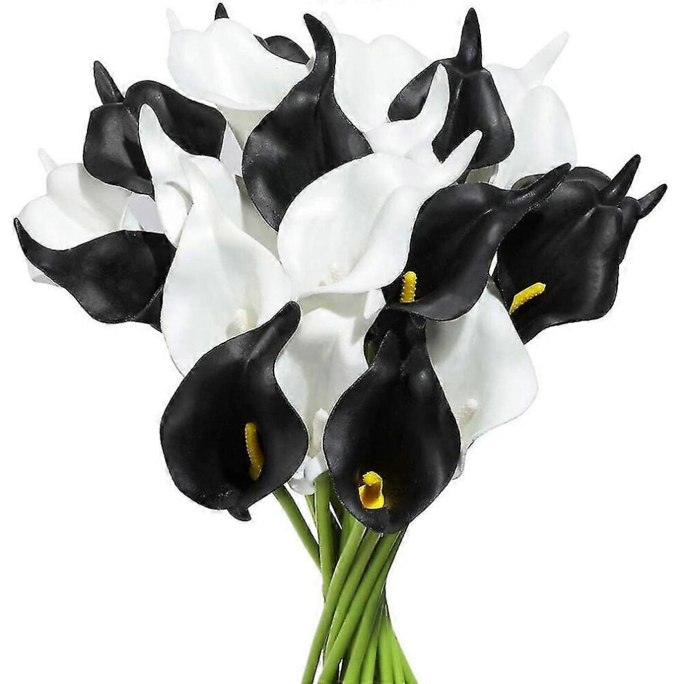 Kikidex (As Show, One Size) 20Pcs Calla Lily Bridal Wedding Bouquet Pu Artificial Flowers Arrangement For Home Office Party Dec