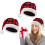 Dubbellaagse kerstmuts Warme pluche kerstmuts Hoofddeksels-Rood 3