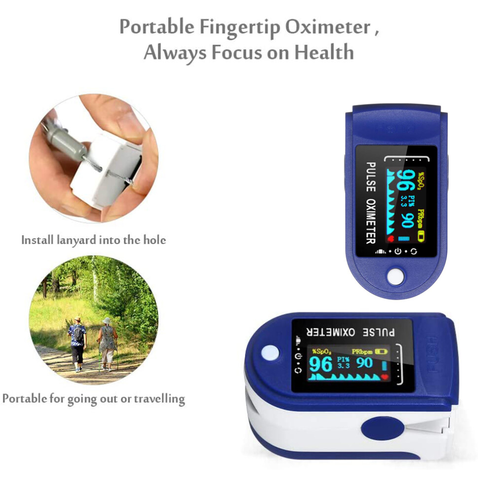 Blue/White Pulse Oximeter With Oled Display, Auto Off, Alarm Â &