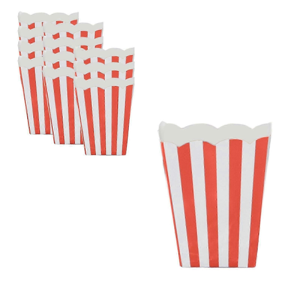 Kikidex (As Show, One Size) Popcorn Boxes Birthday Party Striped Popcorn Boxes Food Packaging Cartons Green