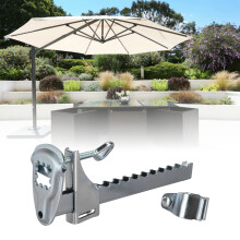 Universaler Aluminium-Schirmhalterklemme für Geländer von 25-32 mm Durchmesser, 27,5x9x5 cm