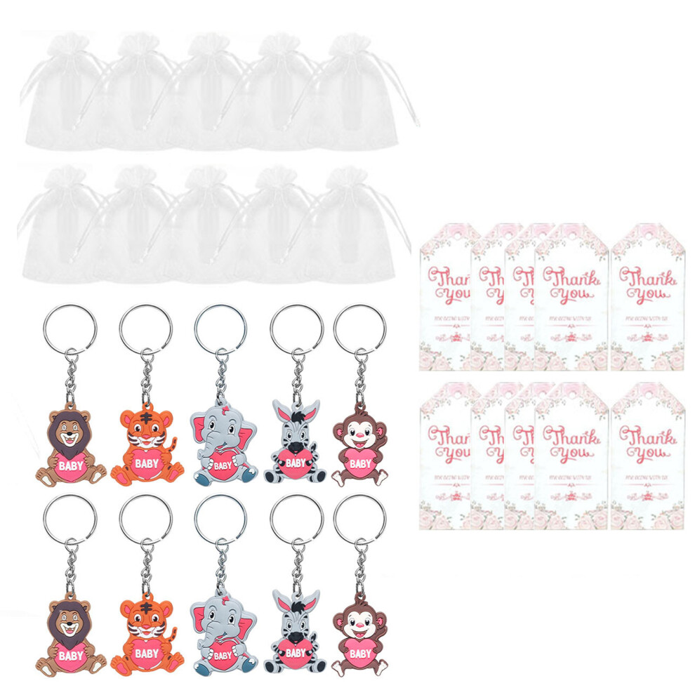 Jungle Animal Keychains with Organza Bags Thank Tages Baby-image-OPC-PMKCNWQ-NEW
