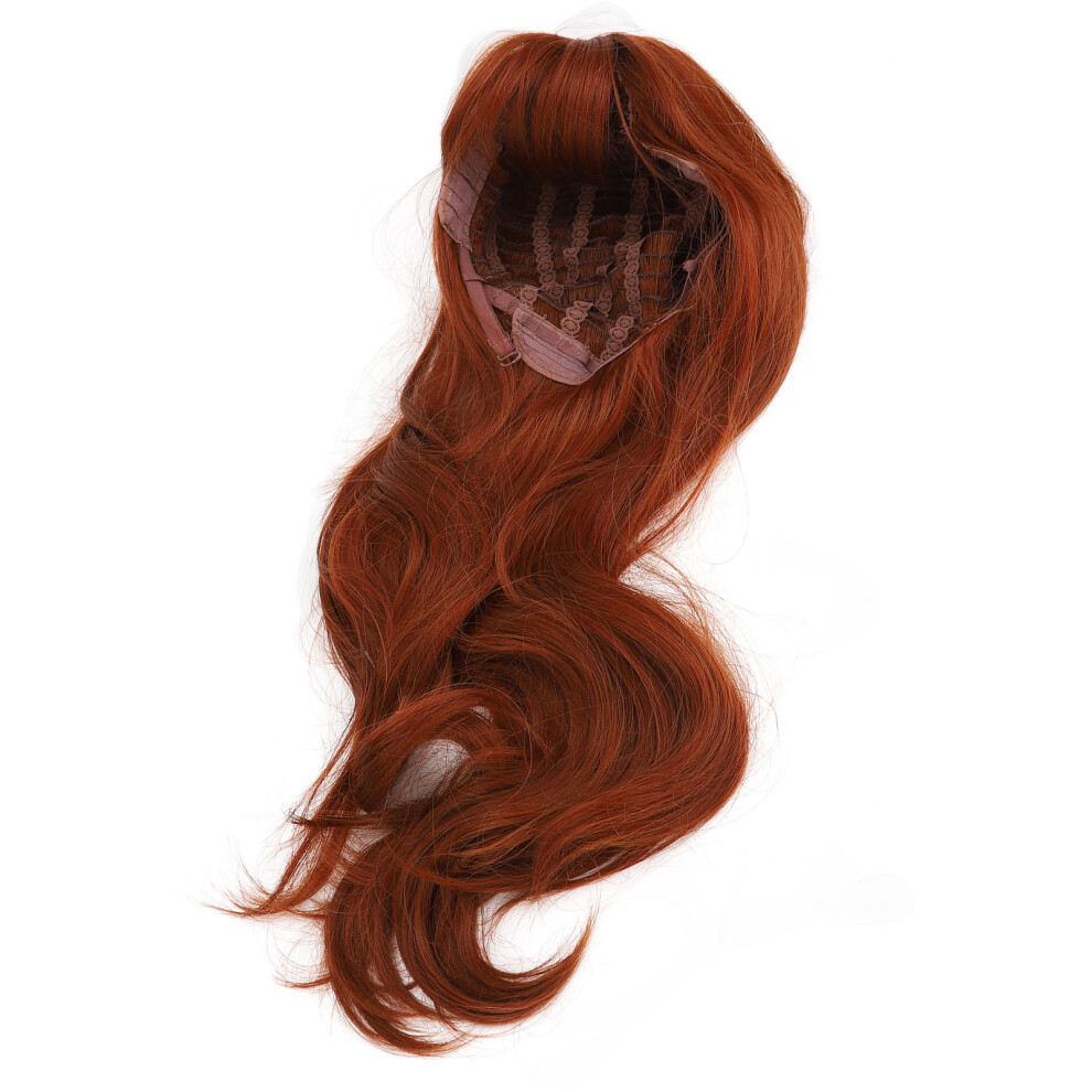 Unisex Brown Women Reddish Long Curly Synthetic Wig For Holiday Cosplay Halloween