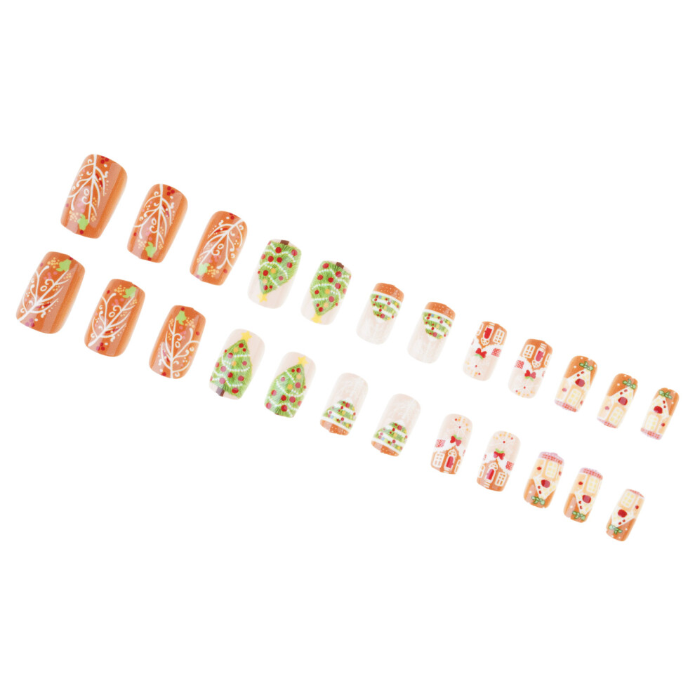Festive Snowflake Press On Nails False Nail Manicure for