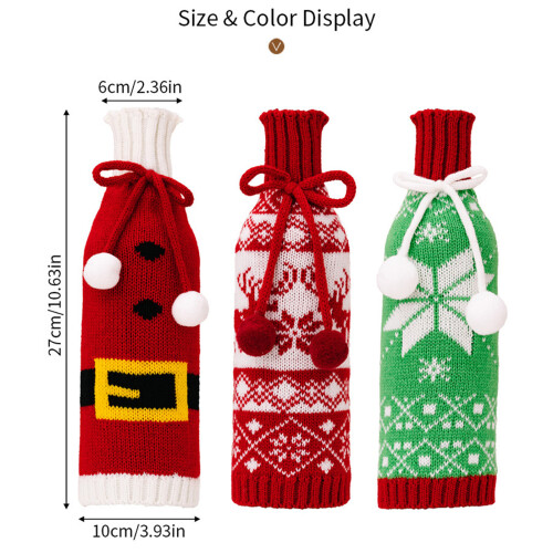 Holiday Cheer Knits Snowflake Wine Bottle-Three mixed packages 2
