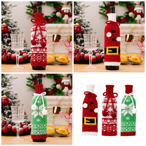 Holiday Cheer Knits Snowflake Wine Bottle-Three mixed packages 1