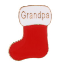 Festive Lapel Pin Christmas Sock Family Brooch Pin-Grandpa