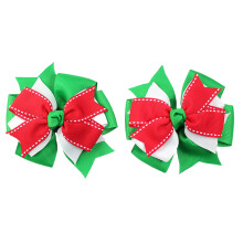 Set of 2Pcs Celebrate Christmas Hair Bows Vibrant-STYLE1