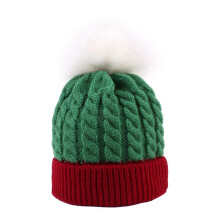 Unisex-Baby-Strickmütze, weich und atmungsaktiv,-Rot Grün