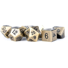 Metalterninger Polyhedral S?t med 7 matricer (7) antik guld