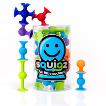 Fat Brain Toys Squigz Starter Set 24 pezzi Giochi da bagno con aspirazione Giocattoli sensoriali per bambini dai 3 anni in su