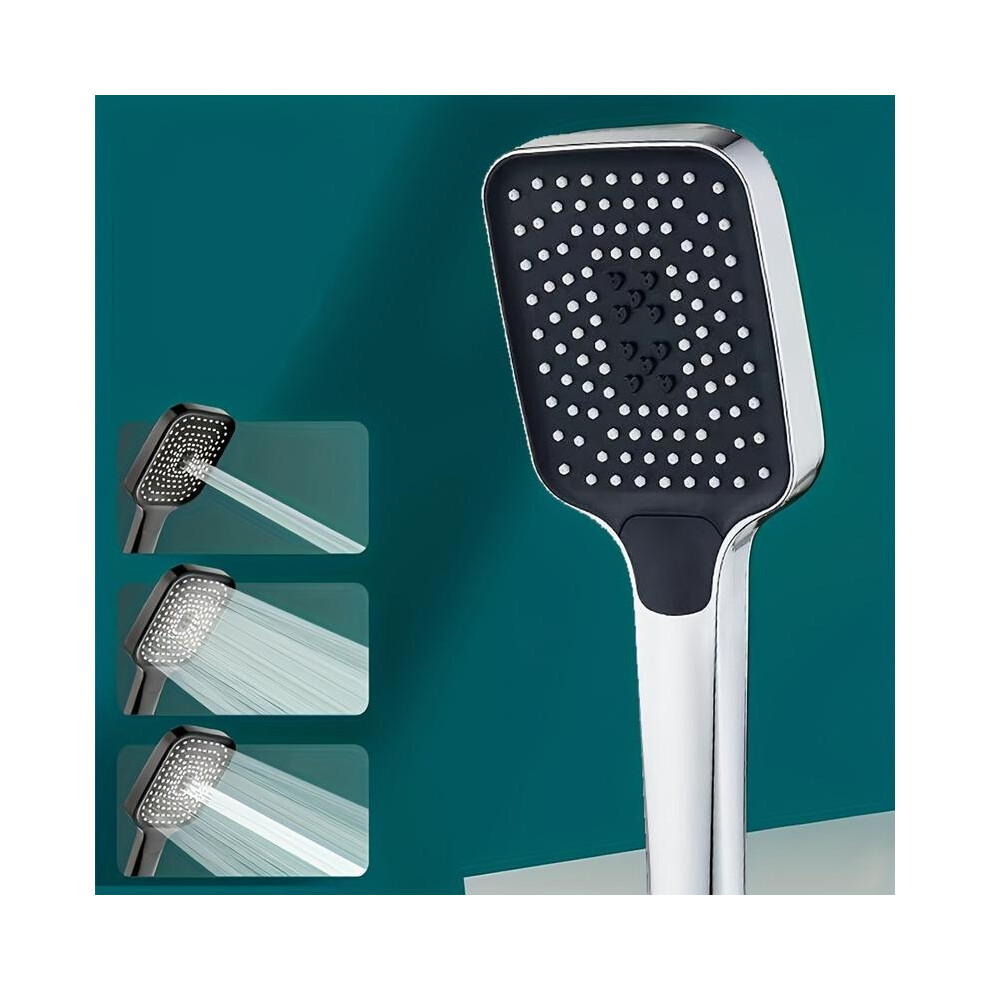 (Silvery) Large Area Shower Spray Silvery Head With 3 Adjustable Modes, High-Quality High-Pressure Water-Saving Flow Shower Faucet, Nozzle, Bathroom 5042208087860