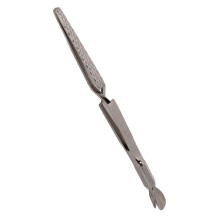 Nylonbeschichteter Doppel-End-Nagelhautschieber & Pinzette aus Edelstahl Schwarz