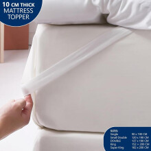 (King) Luxury 4-Inch (10cm) Extra Thick Mattress Topper Soft Hotel Quality Comfy Mattress Cover Single Double King Super King Size