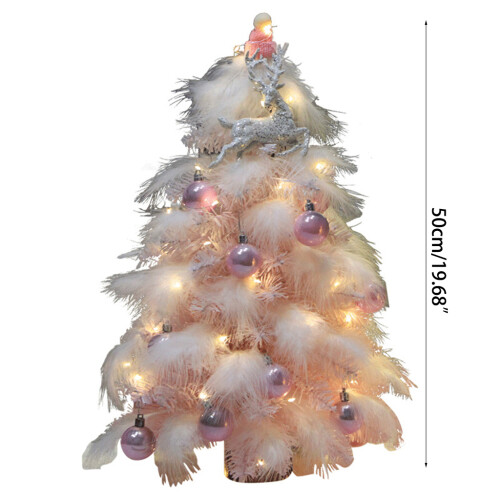 Pink Feather Christmas Tree Mini Table Top Artificial Christmas 1