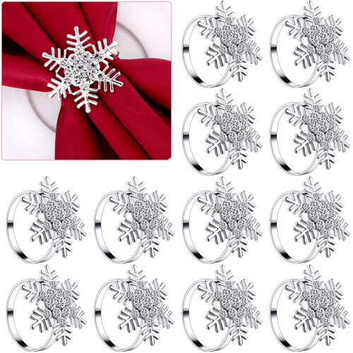 Cloth Decoration Buckle Wedding Napkin Ring Decoration-Silver