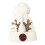Cute Warm Keeping Caps with Sequins Made Deer Horn-white 1