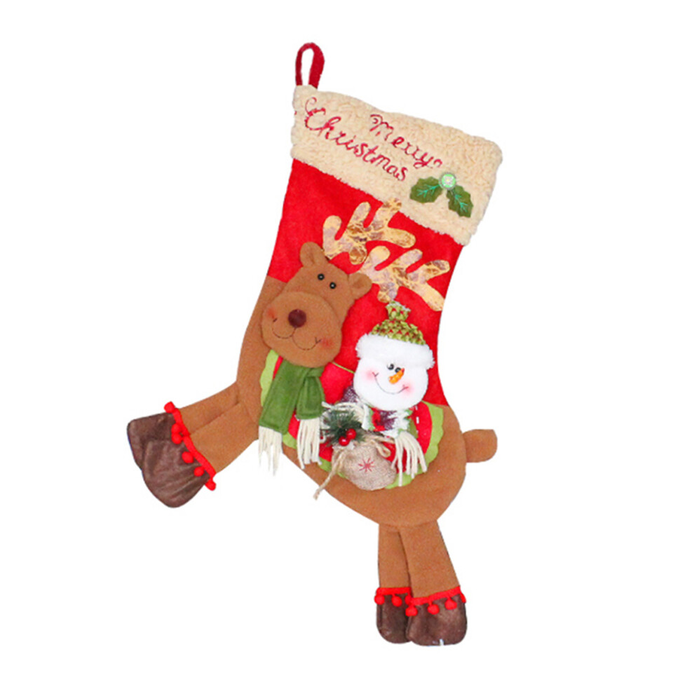Christmas Stocking 22" Big Xmas Stockings 3D Santa-snowman