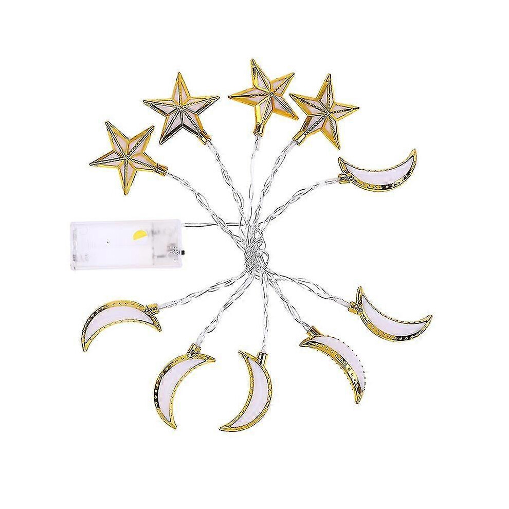 Kikidex (As Show, One Size) String Lights With For Home Decor Eid Mubarak Series Moon Star Palace Islamic Festival Muslim Home