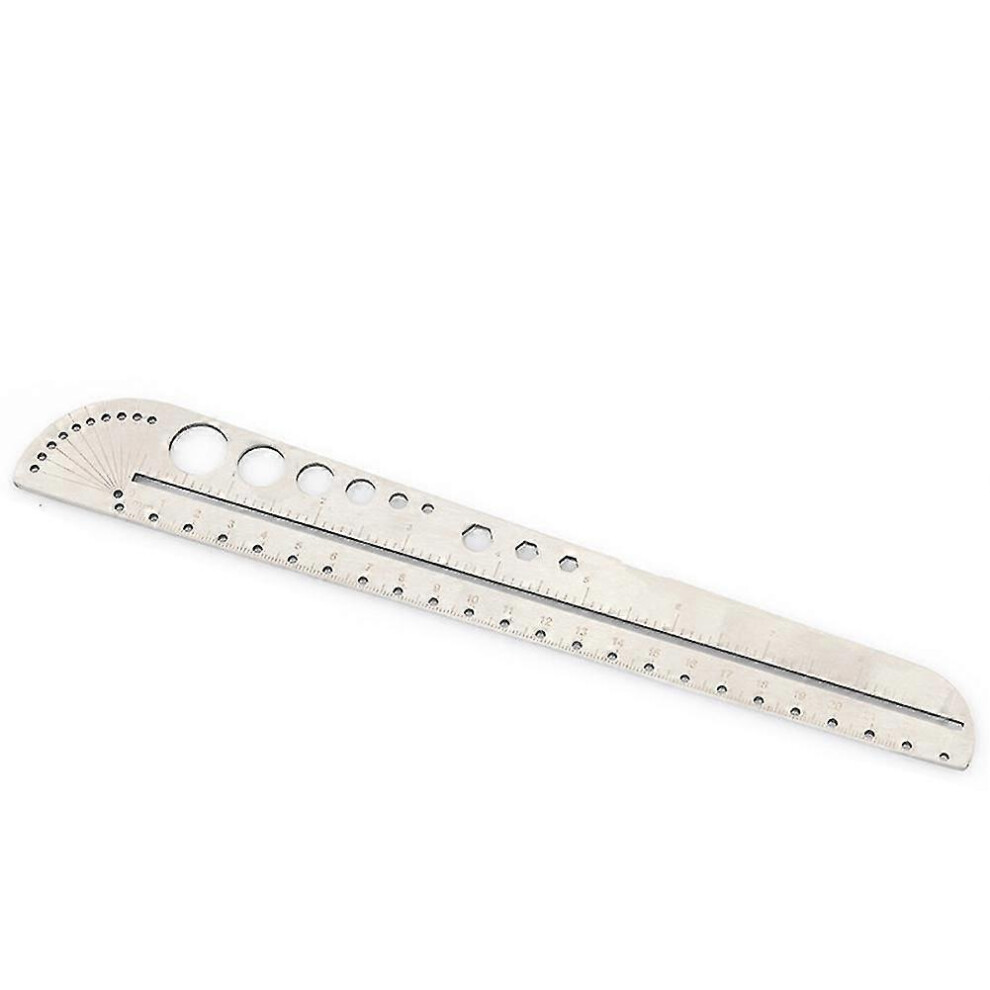 Kikidex (As Show, One Size) Multifunction Ruler Compasses Protractor Stainless Steel Hexagon Ruler Scale Tool