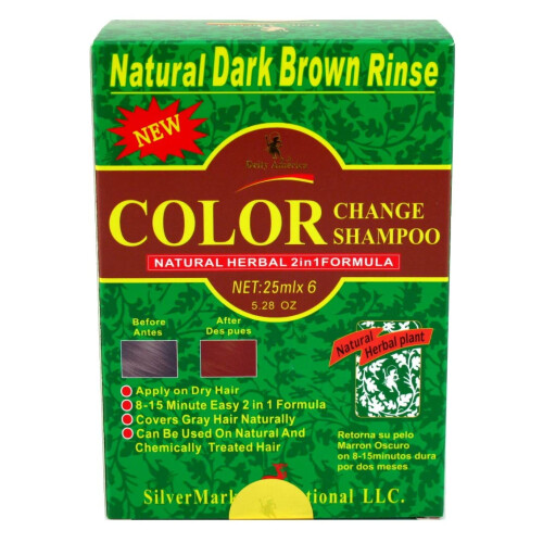 Deity Shampoo Farbwechselset Natural Herbal 2N1 Dunkelbraun