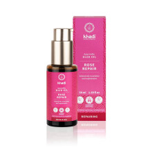 ACEITE DE CABELLO KHADI ROSE REPAIR - Regeneración para cabello dañado, seco y puntas abiertas - 100% natural - 1.69 fl