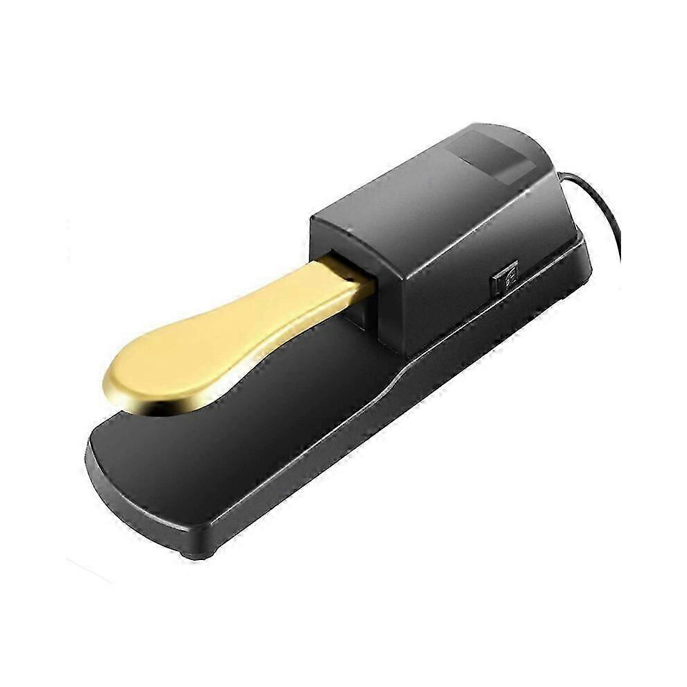 Kikidex (As Show, One Size) Keyboard Sustain Pedal Foot Pedal With Polarity Switch Piano Keyboard Foot Damper, Gold