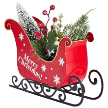Décoration de traîneau en métal de noël avec fête de vacances du