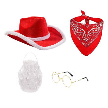 Cowgirl Hat and Eyeglasses Bandana Set for-4 piece set