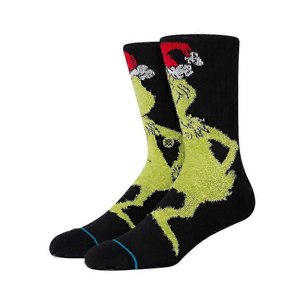 Kikidex (As Show, D) Christmas The Grinch Mid-Calf Socks Men Women Casual Novelty Socks Xmas Accessory Gift