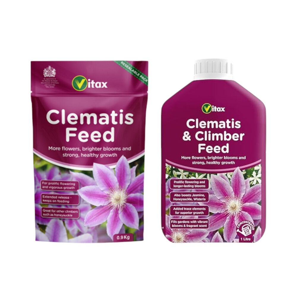 Vitax Clematis Feed Pouch 0.9Kg & Liquid Feed 1L