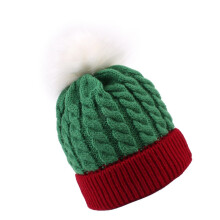Toddler Holiday Knit Hat Classical Color Matching-Red Green