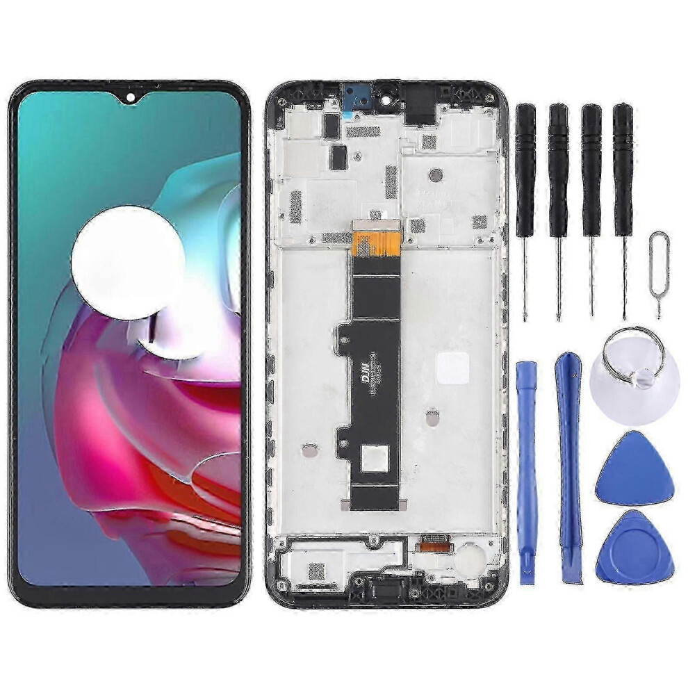 Kikidex (As Show, One Size) Motorola Moto G30 Xt2129-1 Xt2129-2 Tft Lcd Screen Digitizer Full Assembly With Frame Black