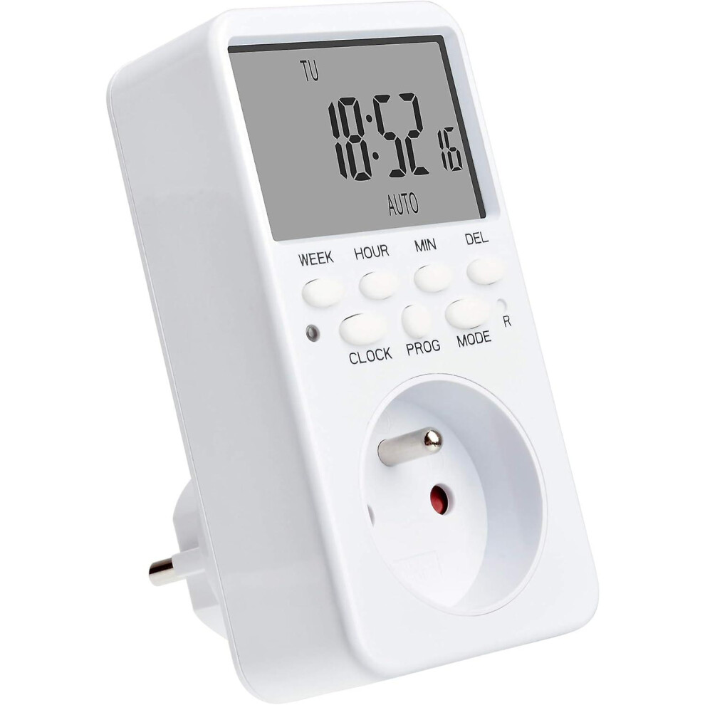 Kikidex (As Show, One Size) Digital Programmable Socket, Weekly Electrical Socket Programmer With 20 Programs