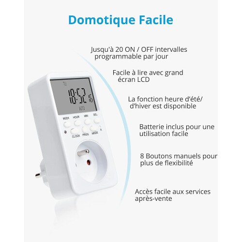 (As show, One size) Digital Programmable Socket, Weekly Electrical Socket Programmer with 20 Programs 2