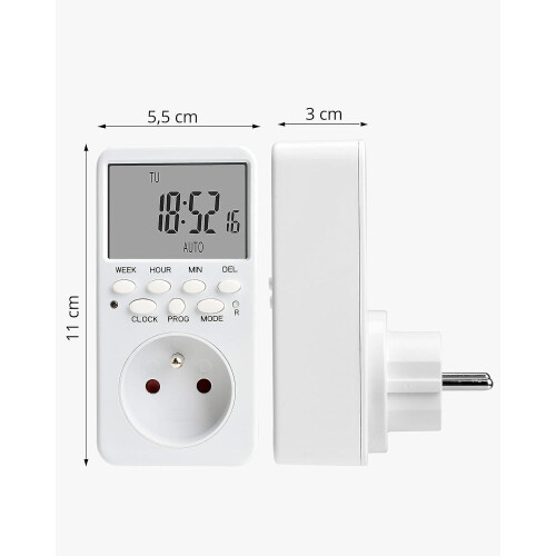 (As show, One size) Digital Programmable Socket, Weekly Electrical Socket Programmer with 20 Programs 1