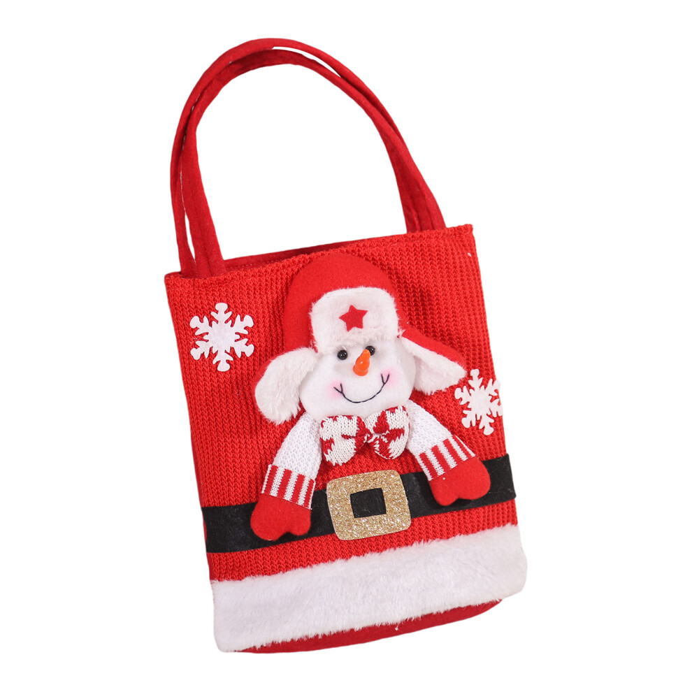 Festive Felt Gift Sacks with Santa and Snowman Candy-snowman