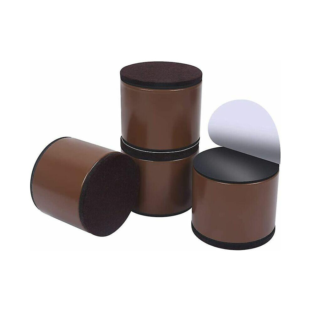 Kikidex (As Show, One Size) Carbon Steel Furniture Riser - Carbon Steel Bed And Furniture Risers - 5Cm Height - Round Brown Color