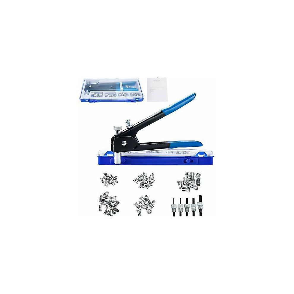 Kikidex (As Show, One Size) 86Pcs Rivet Gun M3 M4 M5 M6 M8 Threaded Rivet Nut Riveter Plier Tool Threaded Insert Kit
