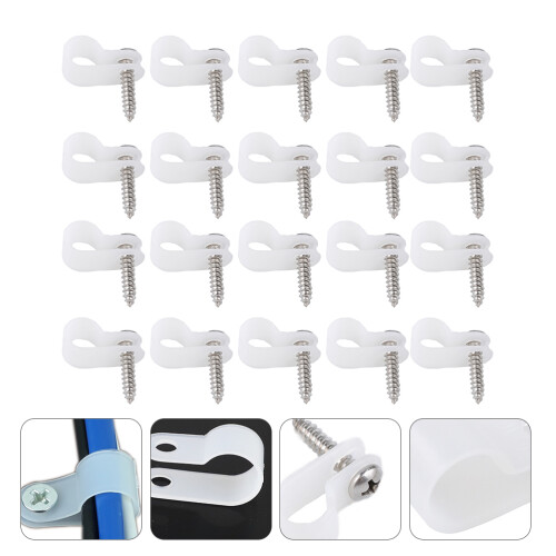 100Pcs Praktiska R- Plastkabelbindningar Kabelklämmor 1