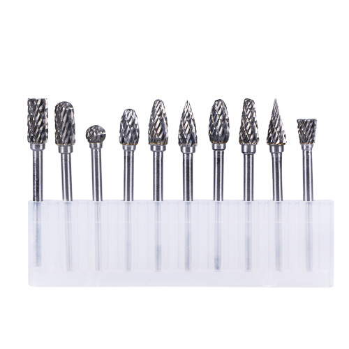 10Pcs 6Mm Dubbelklippta Wolframkarbidfräsar 3Mm