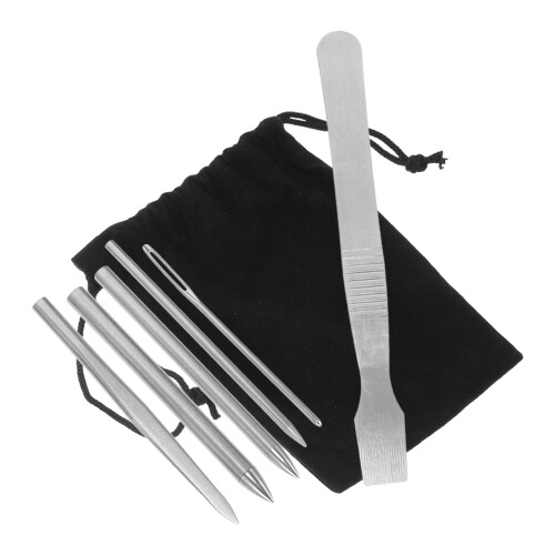1Sats Paracord Stickningsset Silver Rostfritt För Flätade Armband