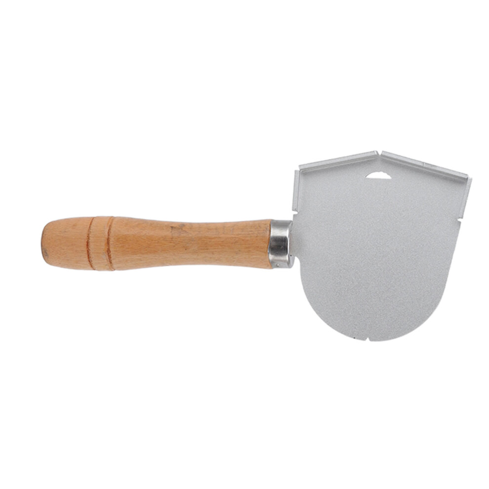 Stainless Steel Dental Wax Spade with Wooden Handle, Semicircular Shape