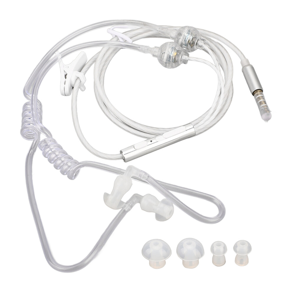Noise Cancelling Binaural Headset With Radiation-Free Air Tube Earphones White 9461356906933
