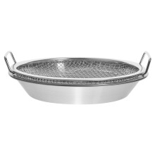 1Sats Rostfri Snackfat Med Oljedraineringsnät Silver Hembruk